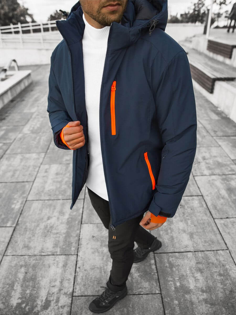 Vīriešu ziemas virsjaka tumši zila OZONEE JS/HH011/50Z