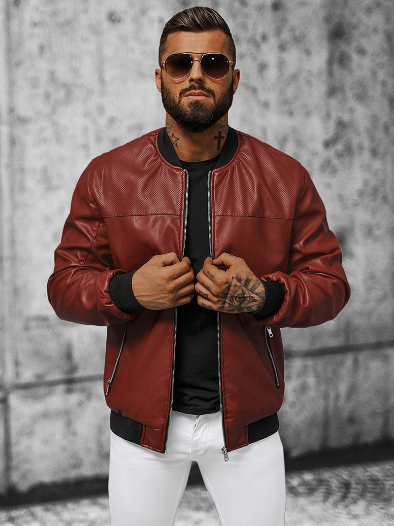 Vīriešu bomber virsjaka bordosarkana OZONEE N/6705/7Z