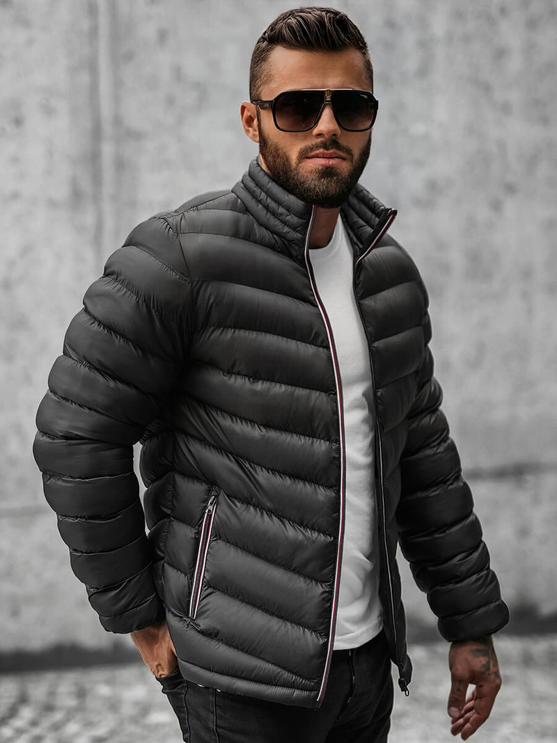 Vīriešu pārejas virsjaka melna OZONEE JS/SM71