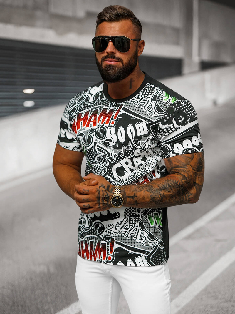 Vīriešu T-krekls Melns OZONEE O/T137/3