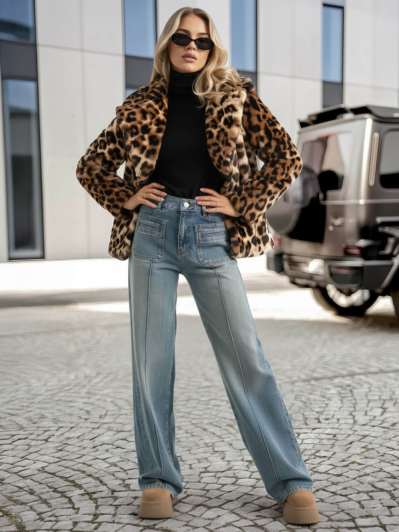 Sieviešu jaka smilškrāsā un brūnā krāsā OZONEE JS/61M8500/158