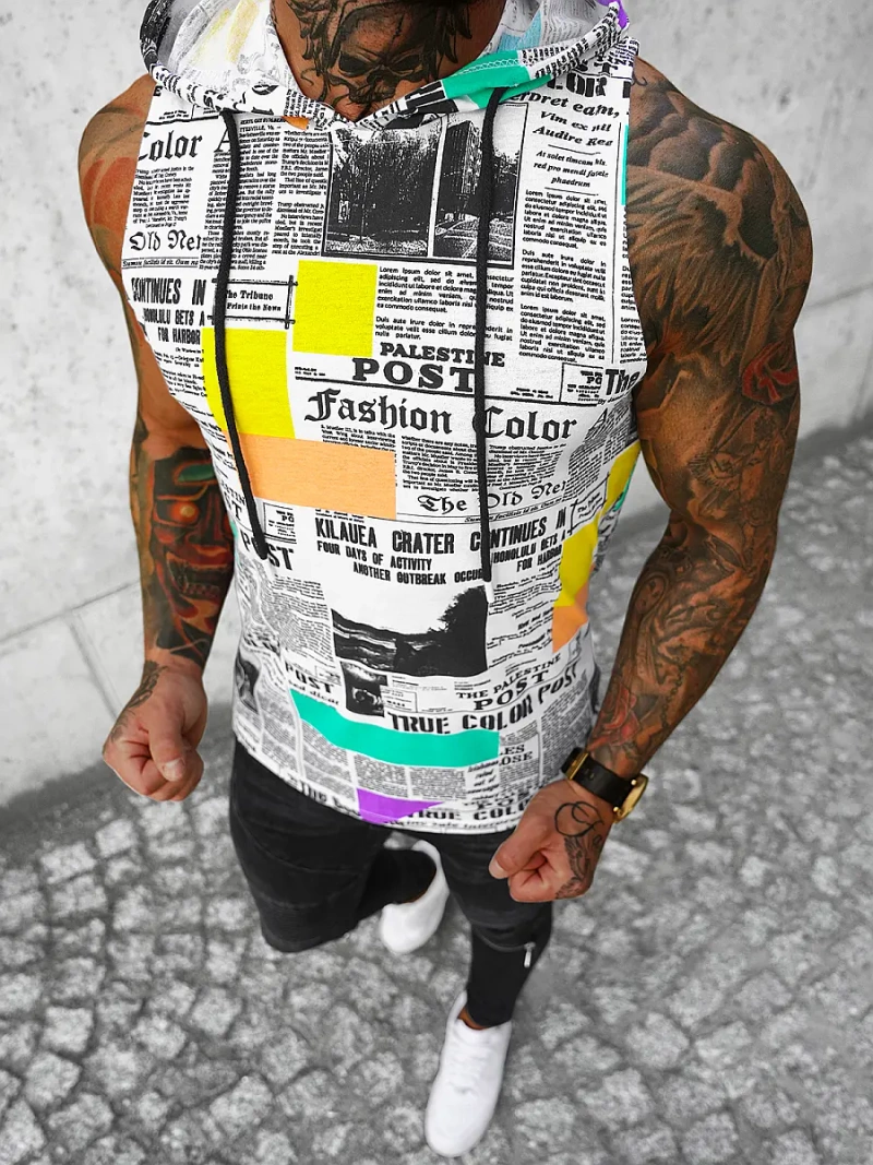 Vīriešu T-krekls bez piedurknēm krāsains OZONEE O/BL309Z