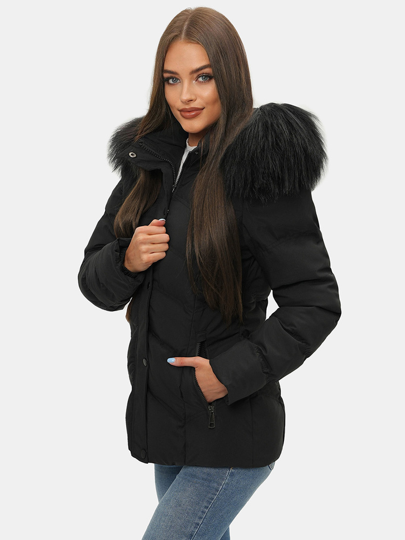 Sieviešu ziemas jaka melna OZONEE JS/M9057/392