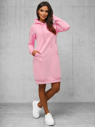 Sieviešu džemperis ar kapuci gaiši sārts OZONEE JS/YS10005/20Z