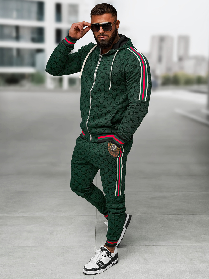 Vīriešu treniņtērps zaļš OZONEE O/FF5111AB