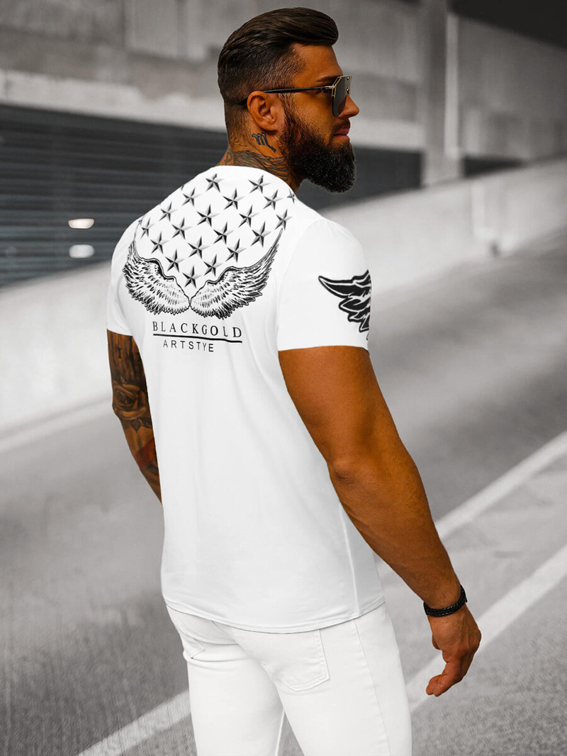 Vīriešu t-krekls balts OZONEE NB/MT3053Z