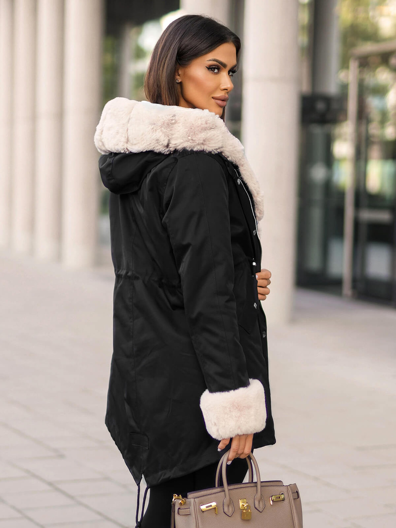 Sieviešu ziemas jaka melna OZONEE JS/M763/392Z