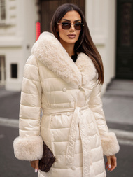 Sieviešu mētelis smilšu OZONEE JS/5M3160/254/BZ