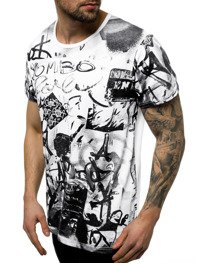 Vīriešu T-krekls balts OZONEE JS/KS1987