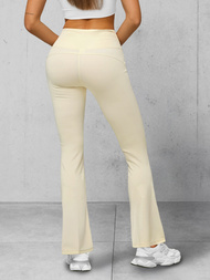 Sieviešu legingi ar platām kājām ecru OZONEE JS/17K570/1