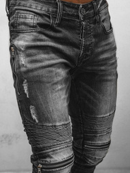 Vīriešu džinsi melni OZONEE NB/MP007N