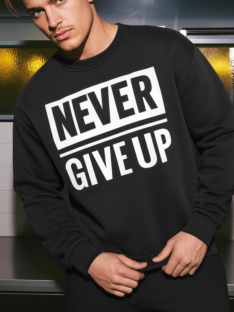 Vīriešu džemperis melns OZONEE JS/8B1769/3