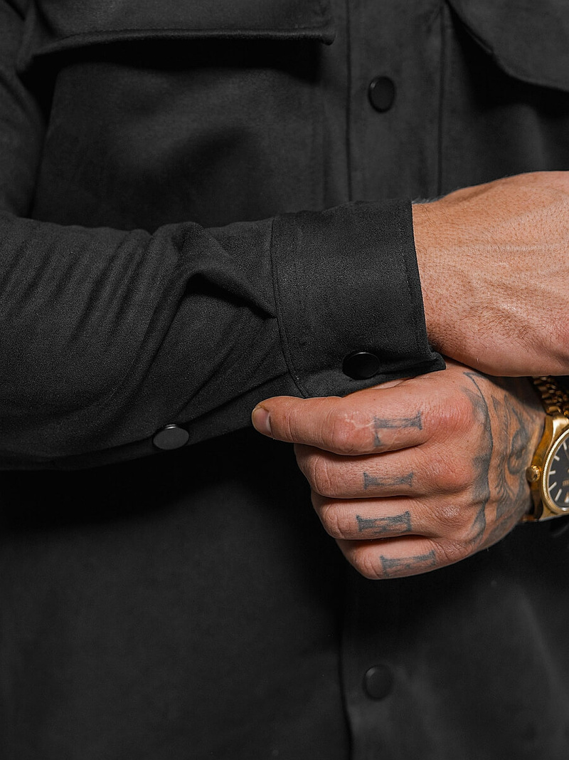 Vīriešu krekls melns OZONEE O/GOM23039