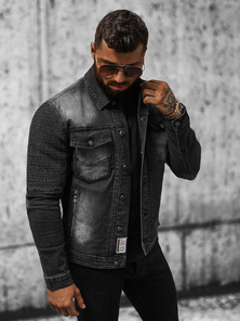 Vīriešu džinsu jaka melna OZONEE NB/MJ521N