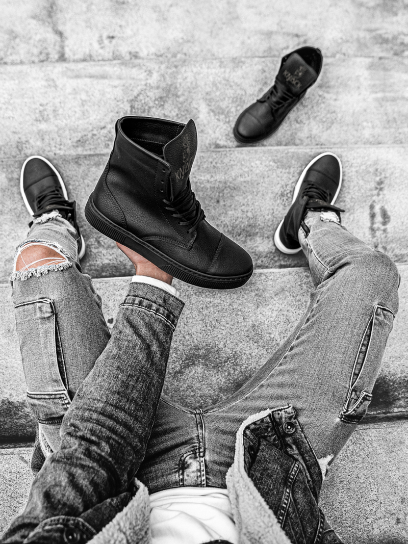 Sneakers augsti melni OZONEE KN/022