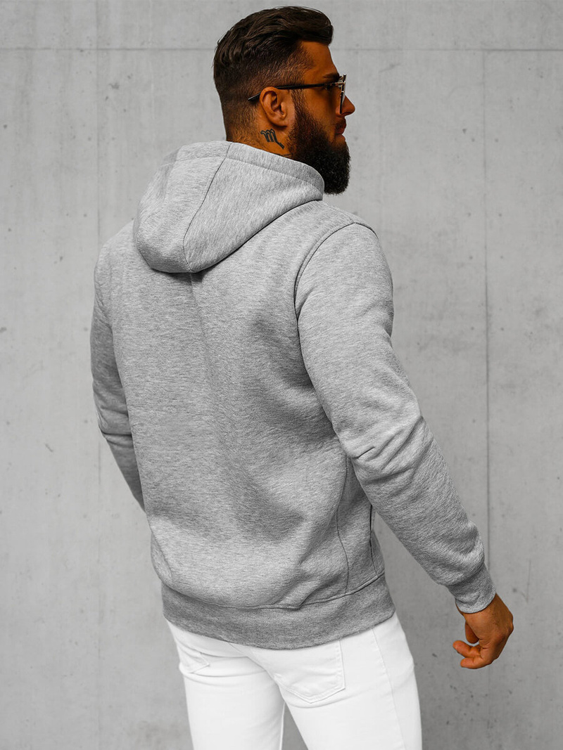 Vīriešu džemperis ar kapuci pelēks OZONEE JS/2008Z