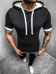 Vīriešu T-krekls ar kapuci grafīta OZONEE O/1273Z