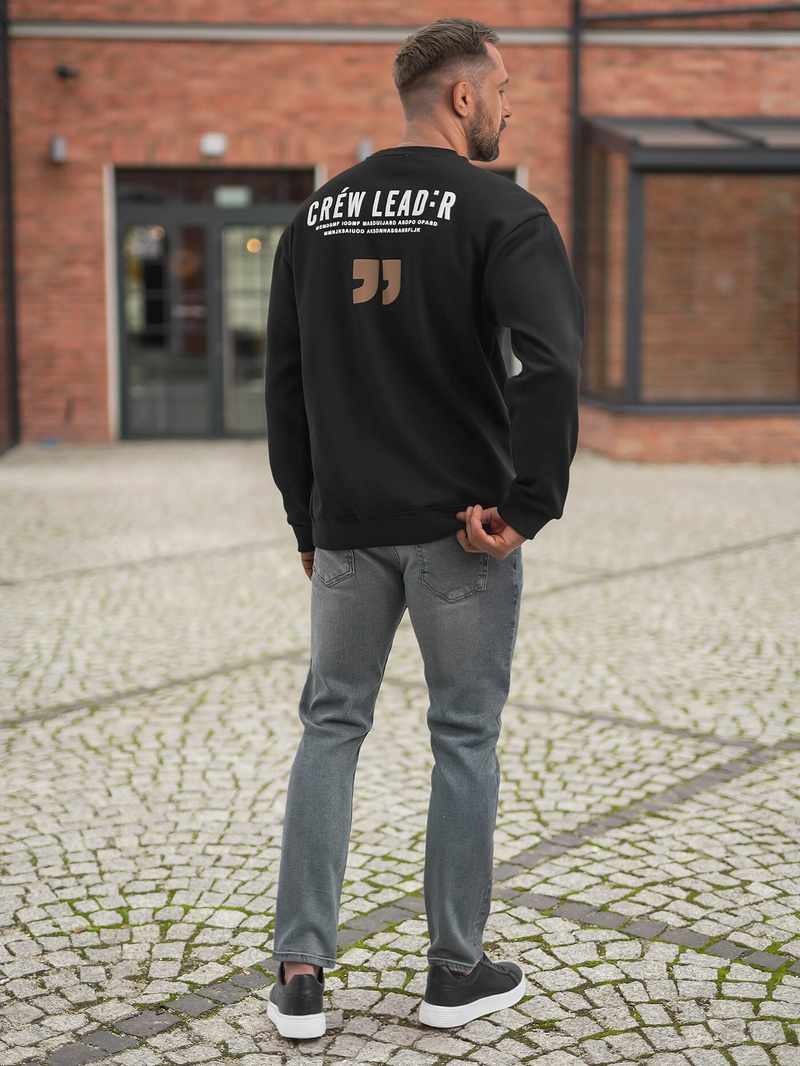 Vīriešu džemperis melns OZONEE JS/65B3917/3