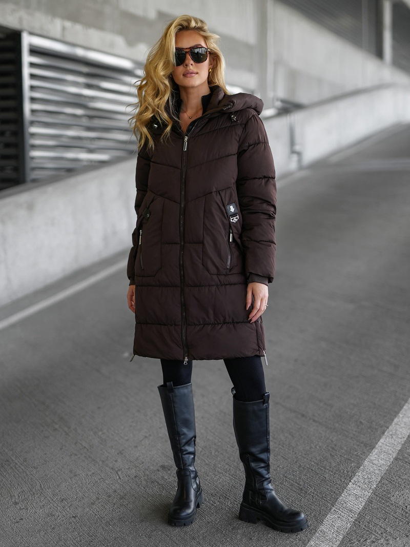 Sieviešu ziemas jaka šokolāde OZONEE JS/16M9302/158