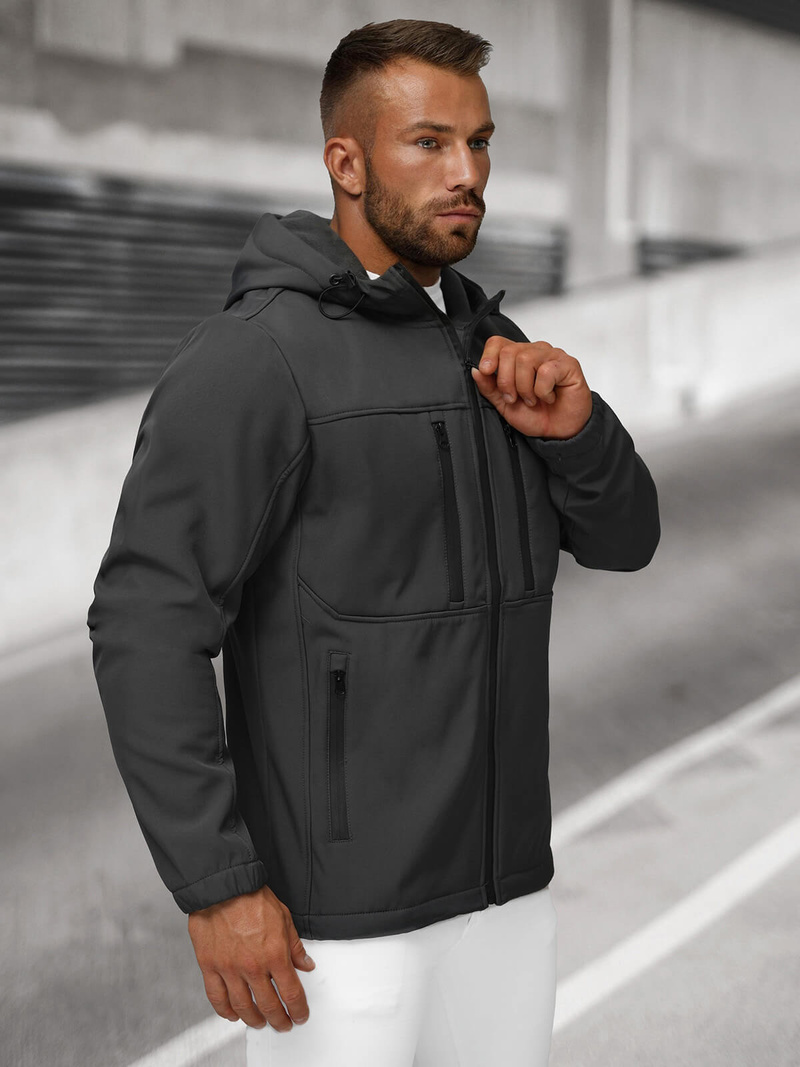 Vīriešu softshell jaka grafīta OZONEE JS/27B6525/5