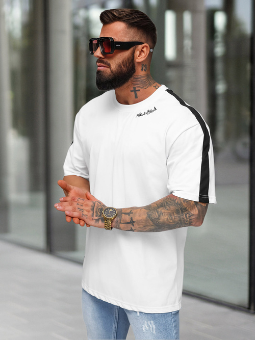 Vīriešu t-krekls balts OZONEE O/QQ1195