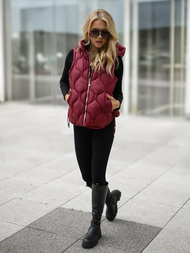 Sieviešu veste bordosarkana OZONEE JS/5M3235/1