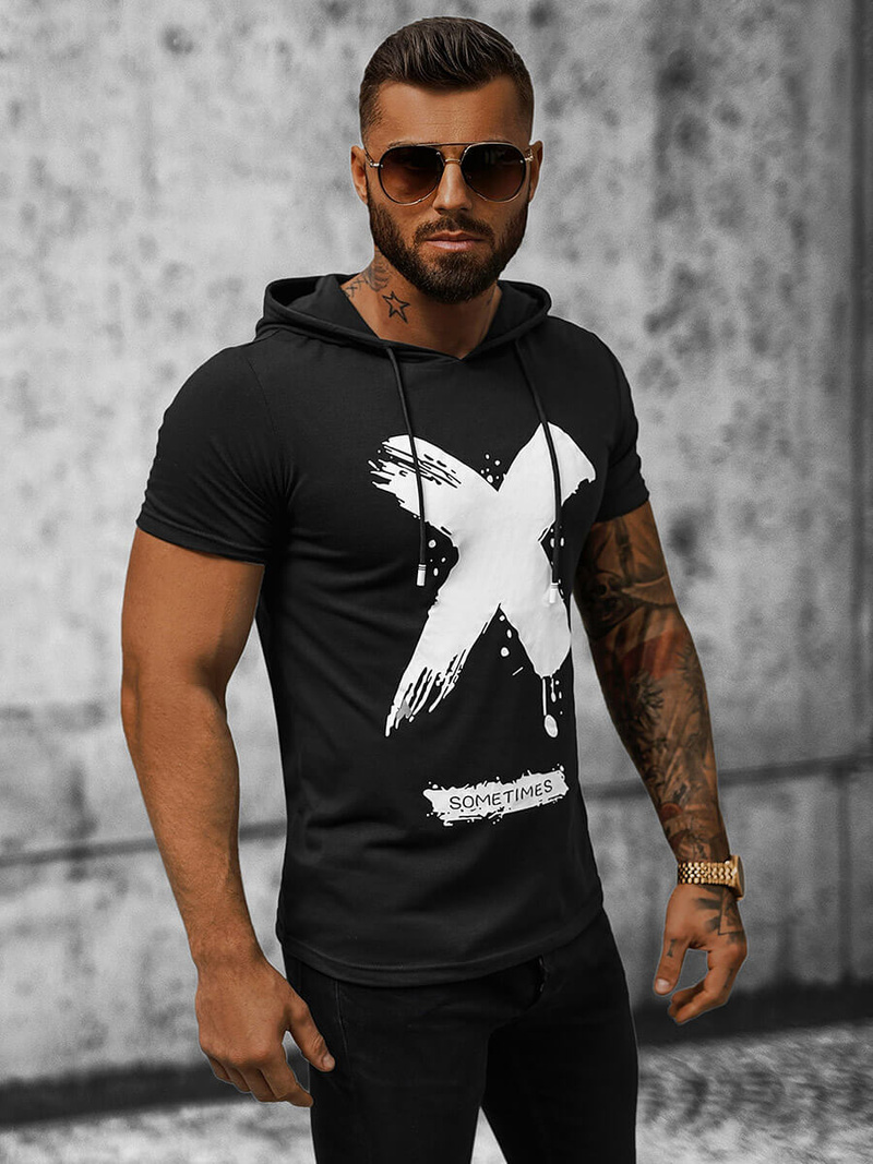 Vīriešu T-krekls melns OZONEE JS/8T203