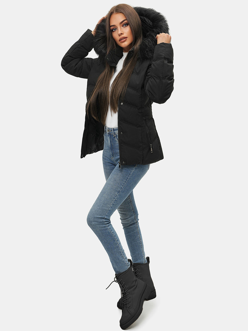 Sieviešu ziemas jaka melna OZONEE JS/M9057/392