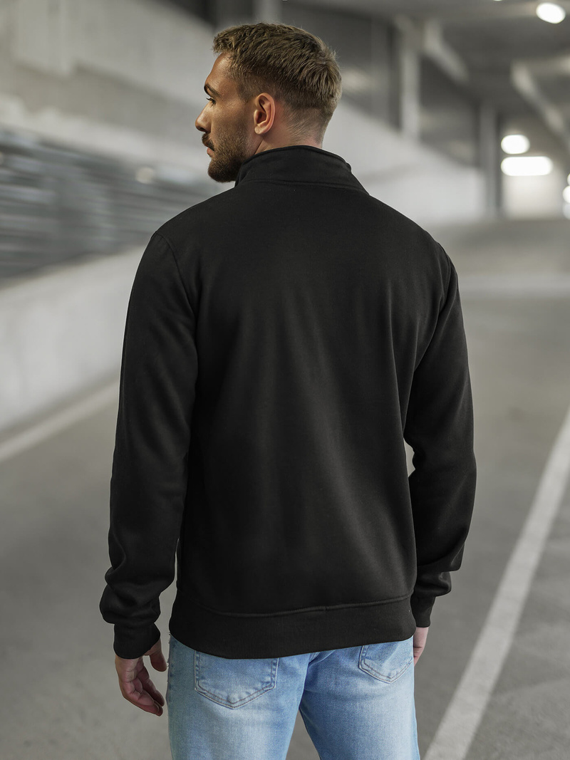 Vīriešu džemperis ar rāvējslēdzēju melns OZONEE JS/2002Z