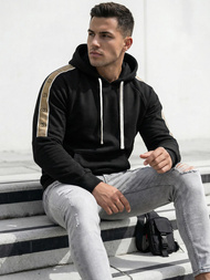 Vīriešu džemperis ar kapuci melna OZONEE JS/8B1730/3Z