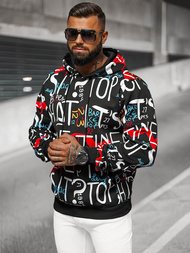 Vīriešu džemperis ar kapuci melns OZONEE JS/8B1233/3