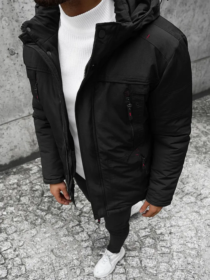 Vīriešu virsjaka melna OZONEE JS/M713/392