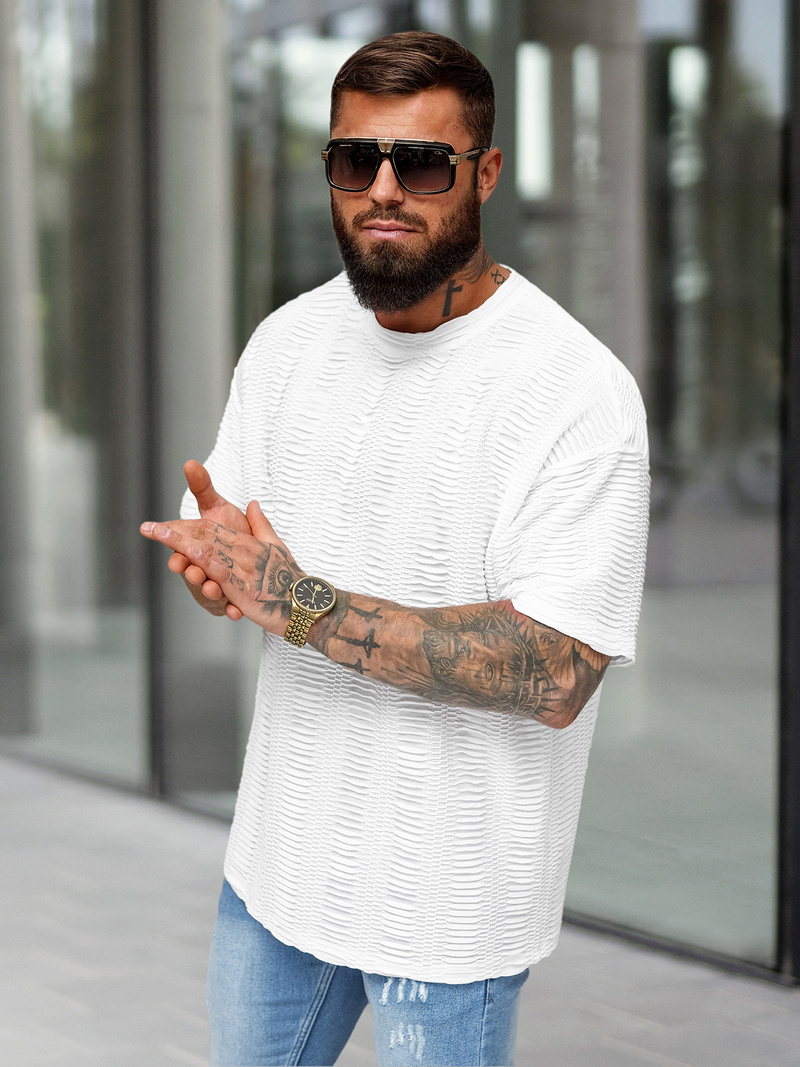 Vīriešu t-krekls balta OZONEE O/B1149