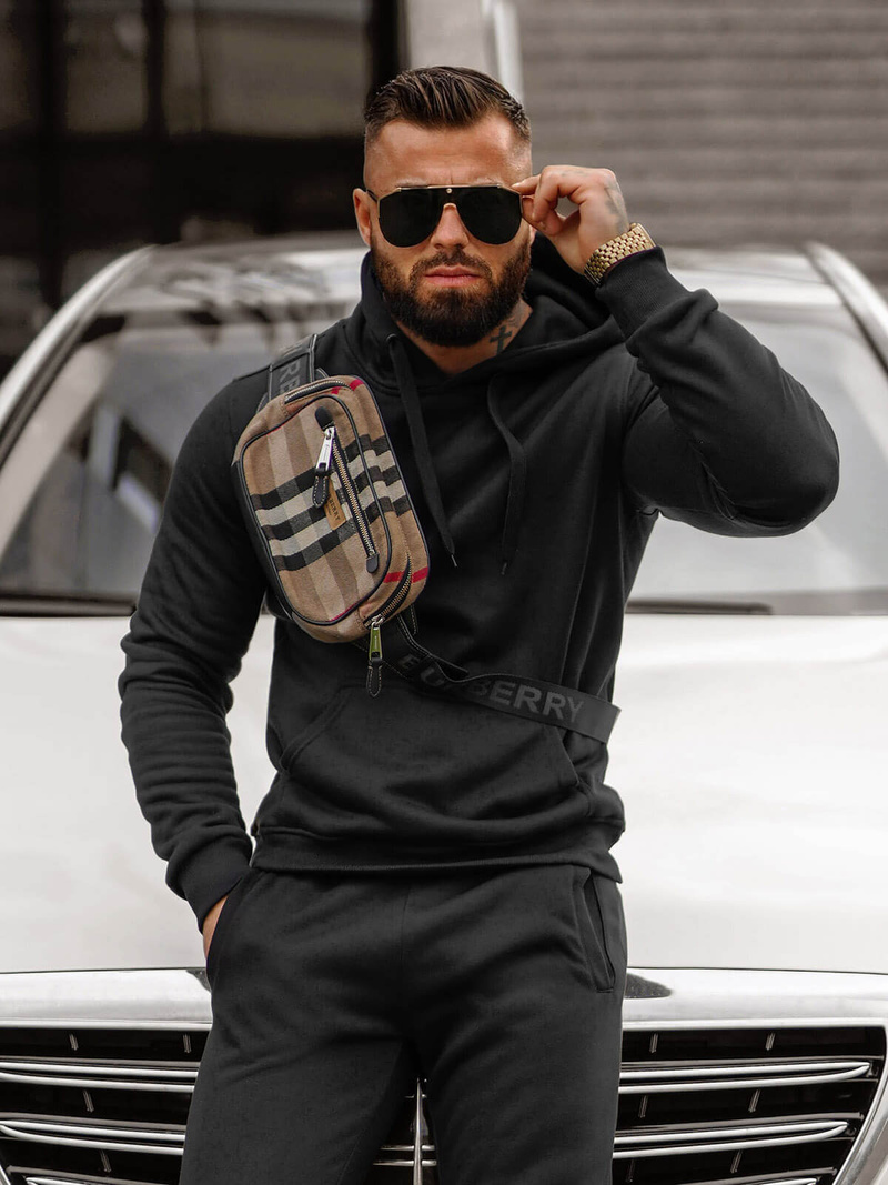 Vīriešu treniņtērps melns OZONEE JS/68C10381/3Z