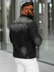 Vīriešu džinsu jaka melna OZONEE NB/MJ512N