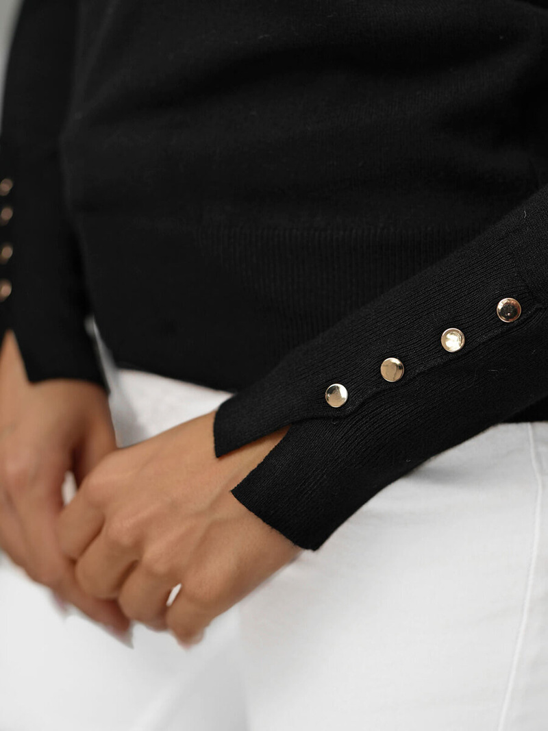 Sieviešu džemperis melns OZONEE JS/8004/9