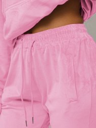 Sieviešu velūra treniņtērpa komplekts pulveris sārts OZONEE O/8C1175/38Z