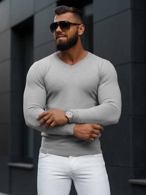 Vīriešu svīteris pelēks OZONEE NB/MMB601/2Z