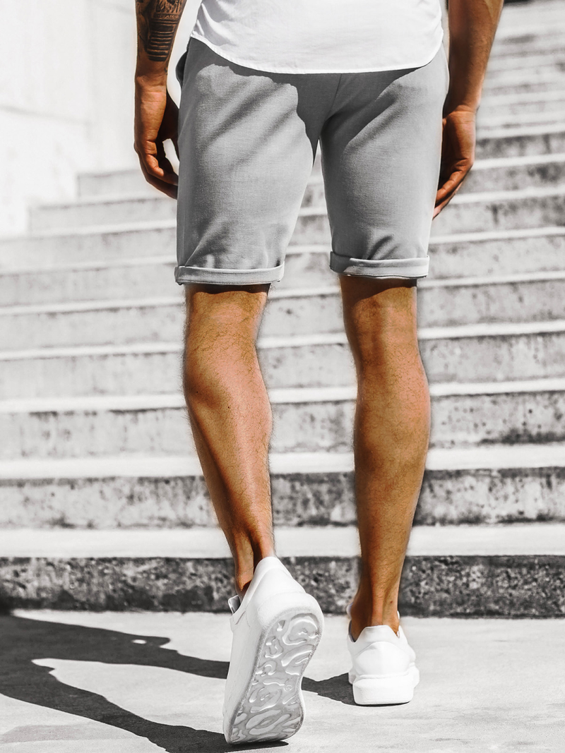 Vīriešu chino šorti pelēki OZONEE DJ/1002