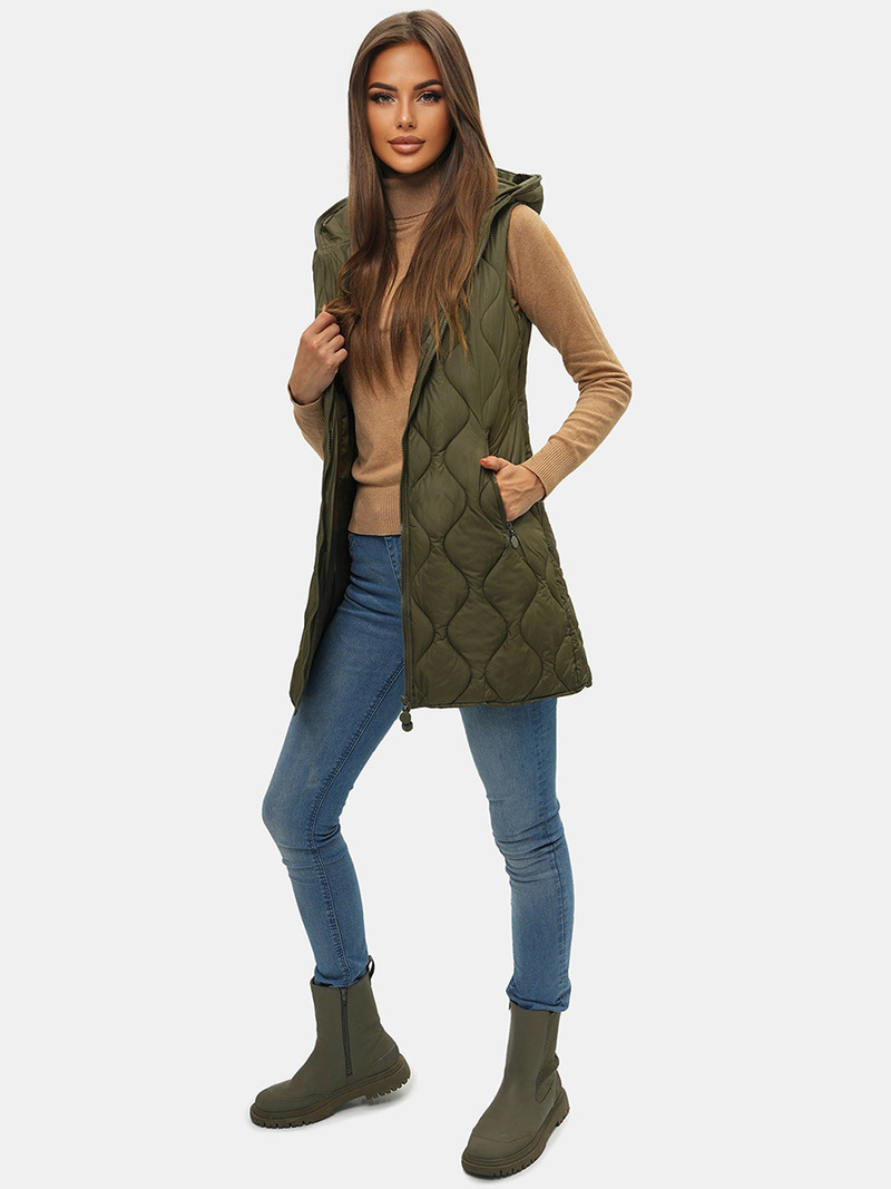 Sieviešu veste haki OZONEE O/H928/13