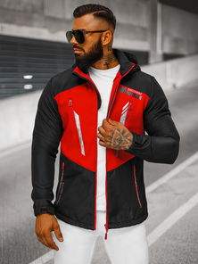 Vīriešu softshell virsjaka melni-sarkana OZONEE JS/HH022/1C