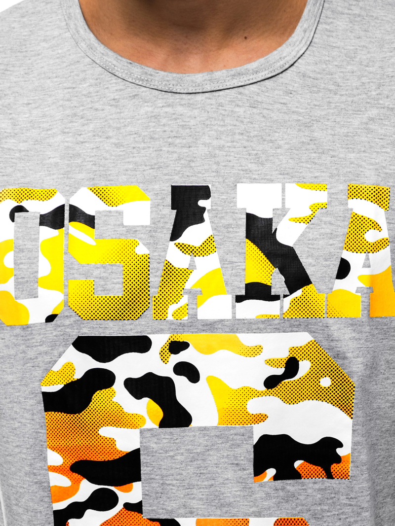 Vīriešu T-krekls pelēks OZONEE JS/KS1958Z