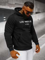 Vīriešu džemperis ar kapuci melna OZONEE JS/27B6507/3