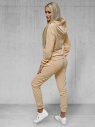 Sieviešu velūra treniņtērpa komplekts gaiši-smilšu OZONEE JS/8C1176/159