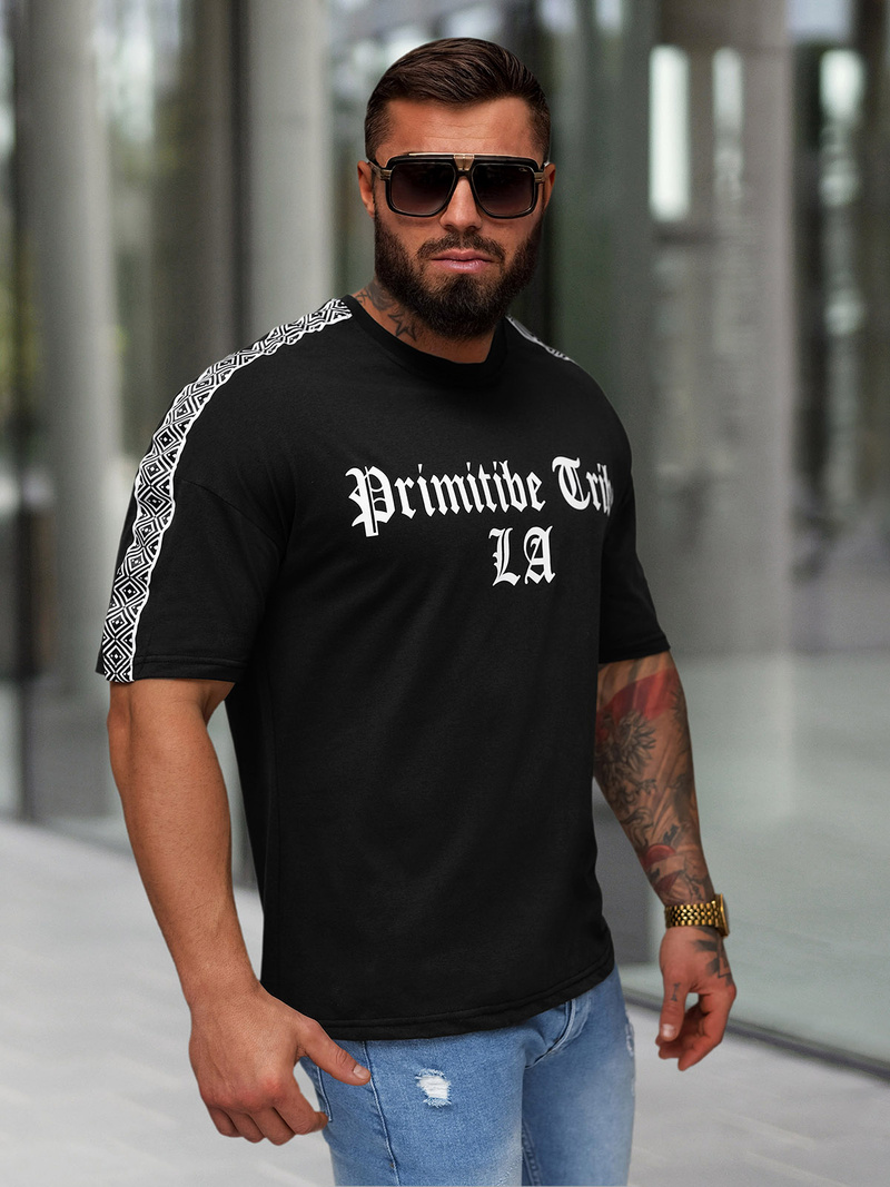 Vīriešu T-krekls Melns OZONEE JS/8B1380/3