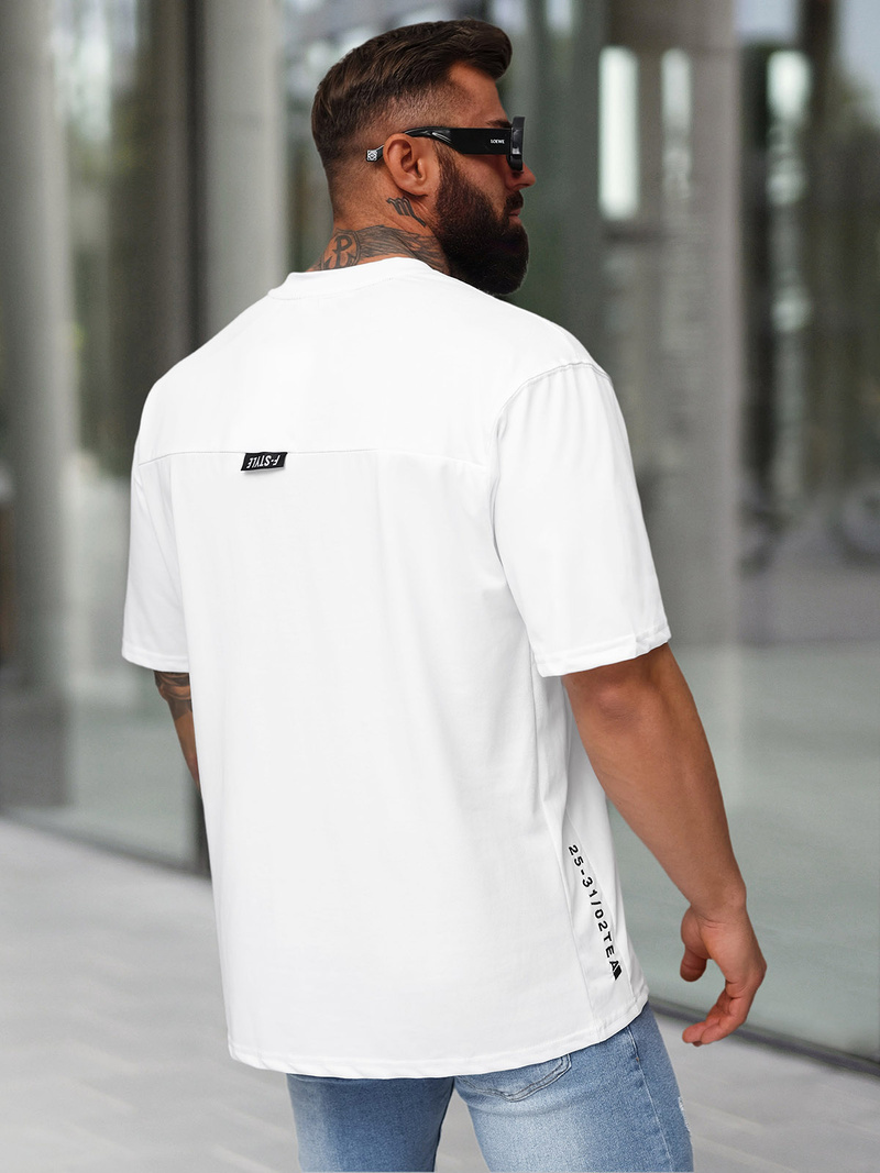 Vīriešu t-krekls balts OZONEE O/QQ1185