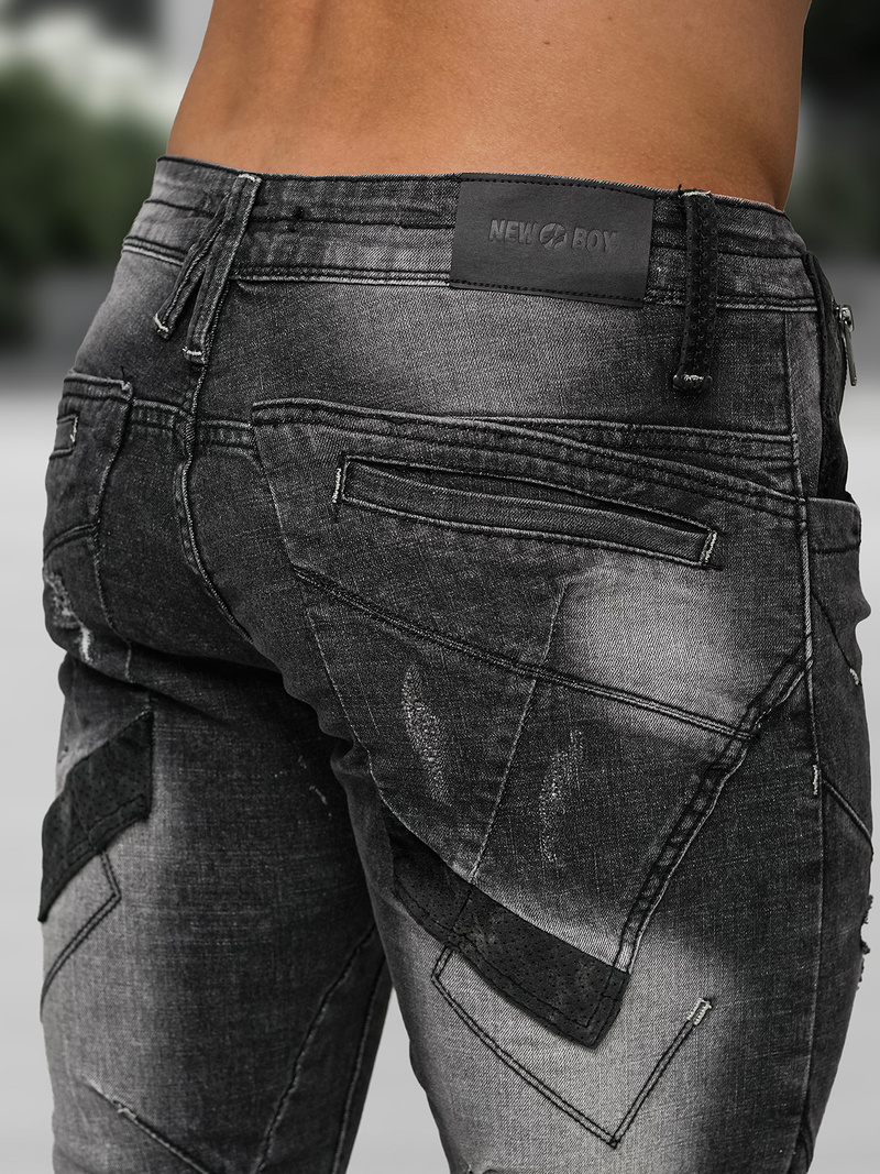 Vīriešu džinsi debesu melni OZONEE NB/MP0045NZ