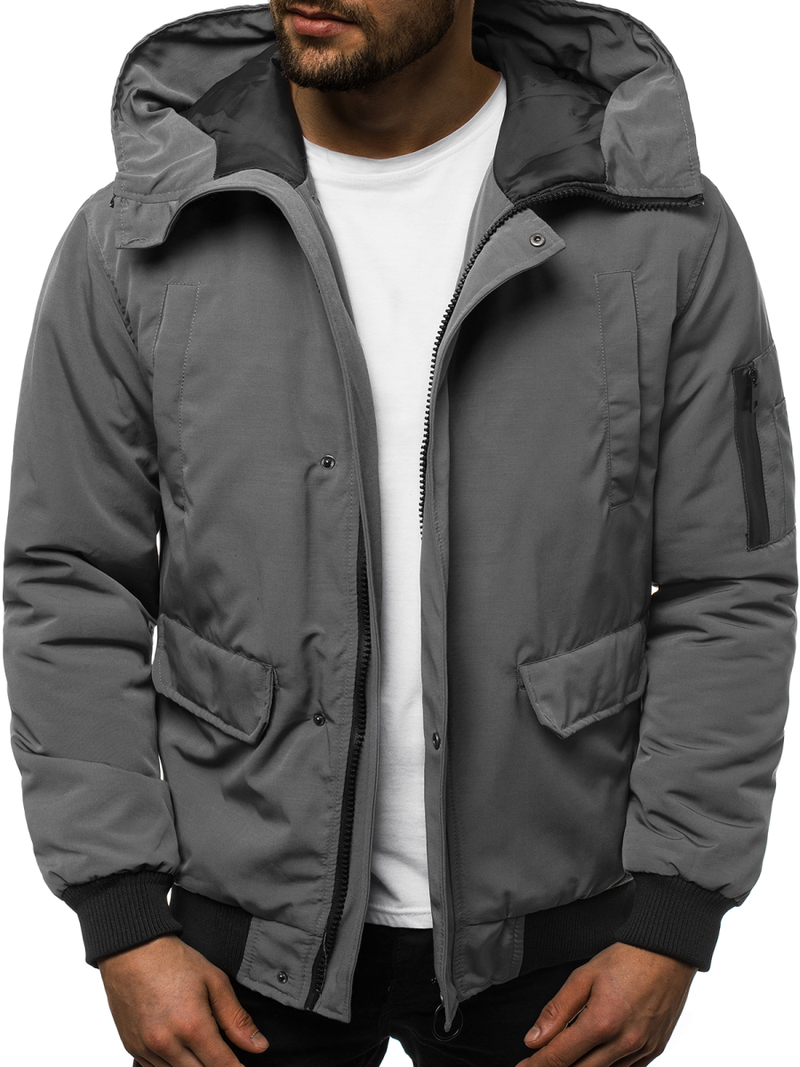 Vīriešu virsjaka pelēka OZONEE JS/2019005