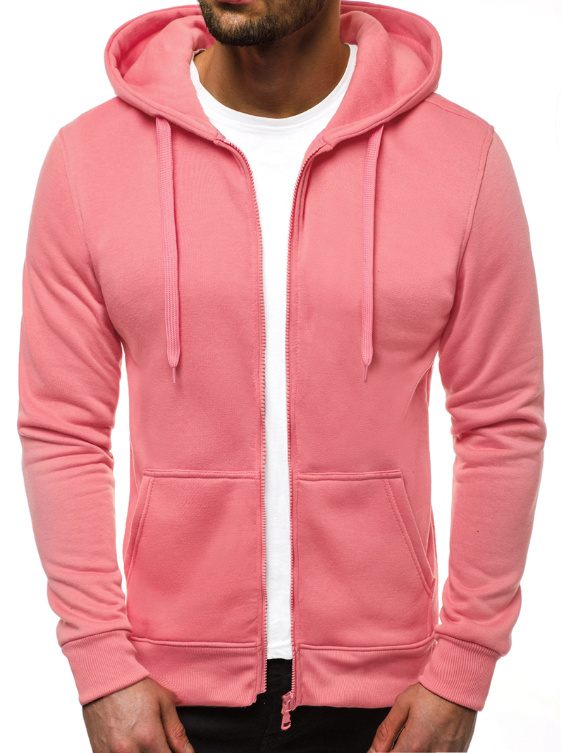 Vīriešu džemperis ar rāvējslēdzēju gaiši-sārts OZONEE JS/2008Z