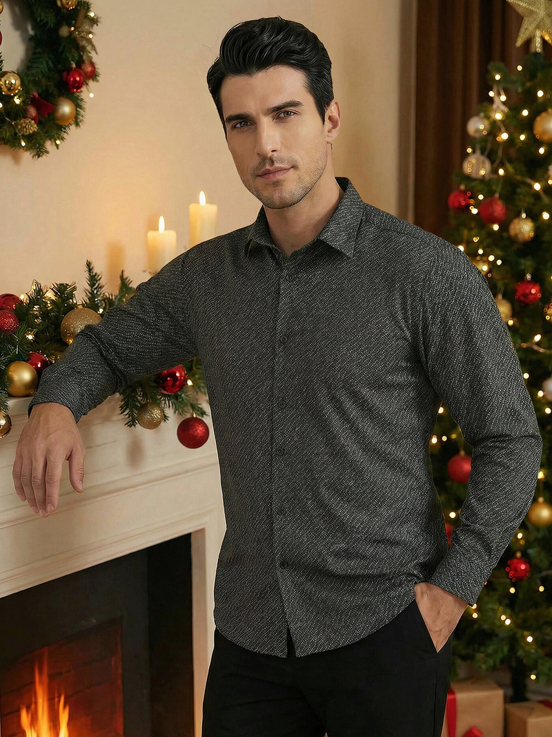 Vīriešu krekls melns OZONEE V/V184Z